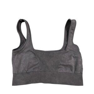Long crop gray sports bra says size xxl but fits like a skinny xl